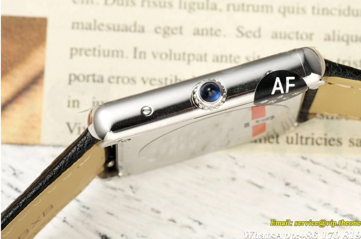 Grain Lychee Quartz White Cartier - AF Solo Dial 27.4mm on Tank Leather 0316